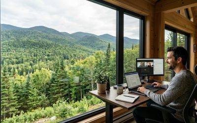 Télétravail : Passer du béton au bureau avec vue sur les montagnes à Saint-Côme